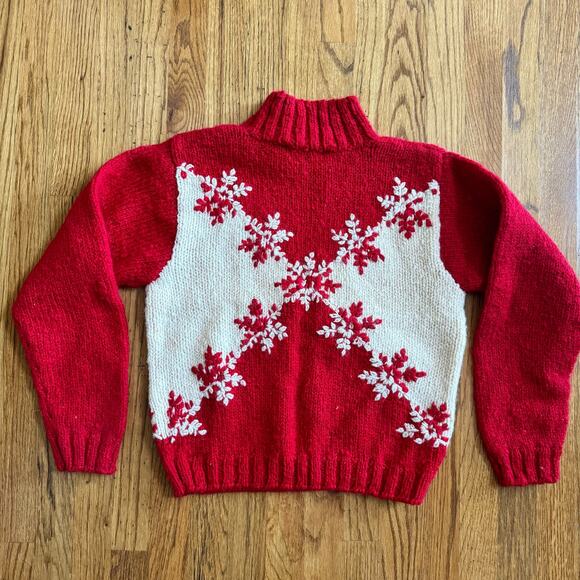 VTG Express Tricot Womens Small Christmas Sweater Wool Snowflake Holiday Chunky - Picture 1 of 16